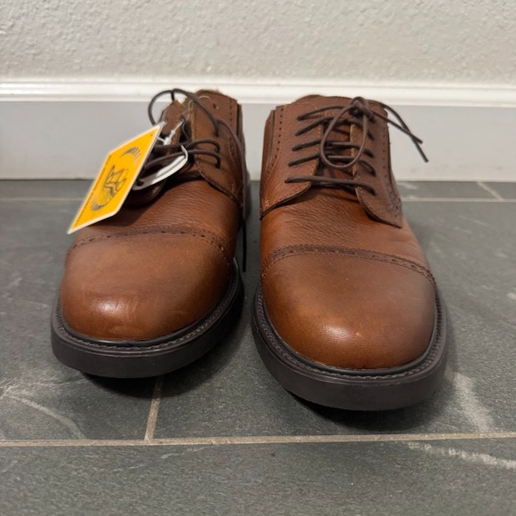 Dockers Oxford Dress Shoes Mens 9M Brown Leather‎ Cap Toe Wingtip Comfort Church main image 4